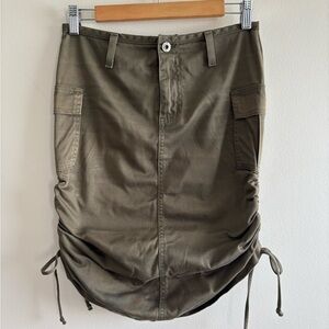 Joy jeans made in USA mini skirt with cargo pockets khaki green Y2K